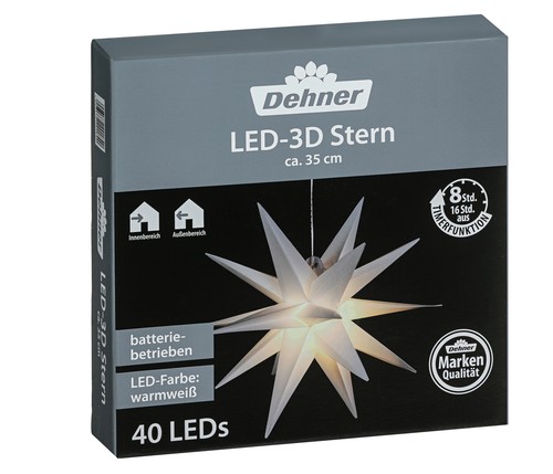 Stern mit warmweißen - 3d-stern, 40