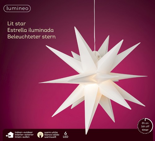 Lumineo led leucht stern 40x40 - leucht-stern,